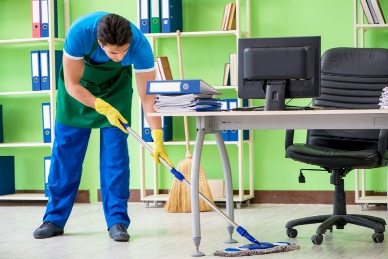 office cleaning ongoing