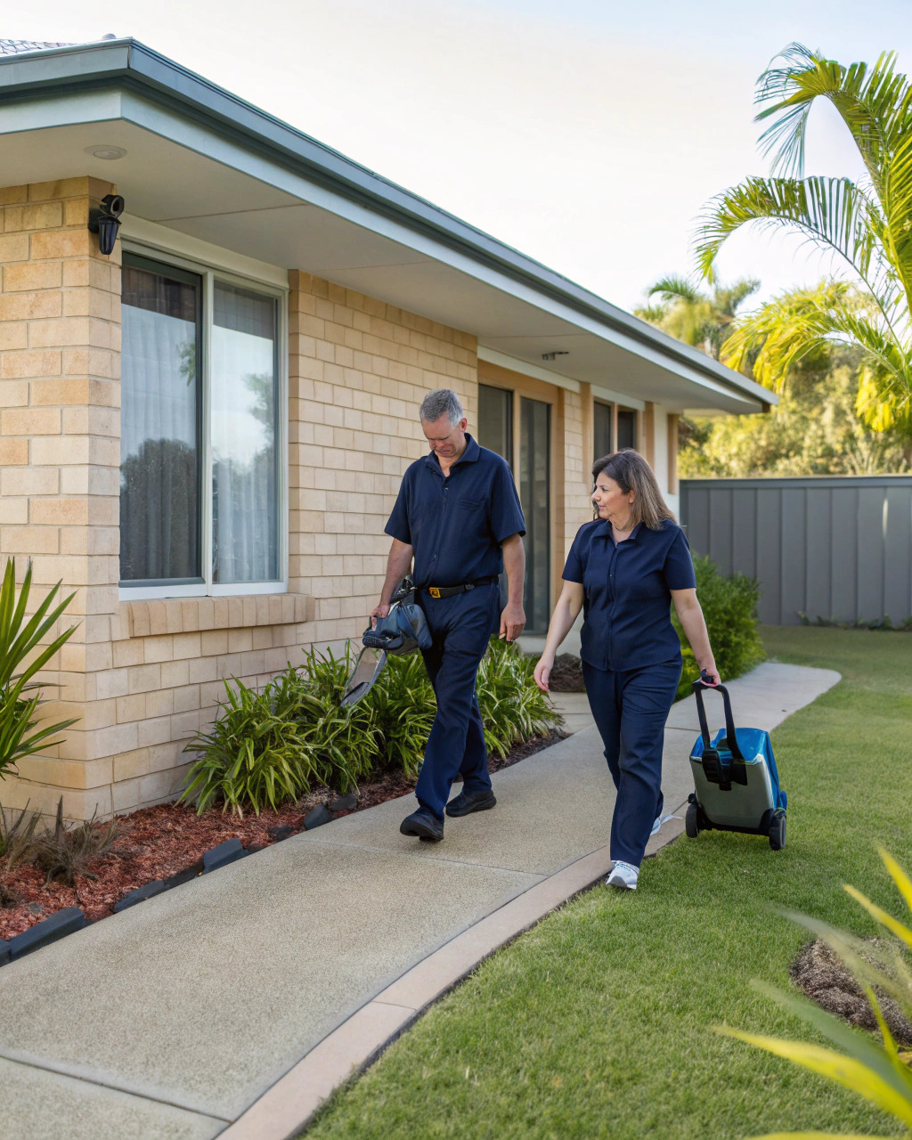Cleaning Cairns team arriving at a Cairns home for a booked clean